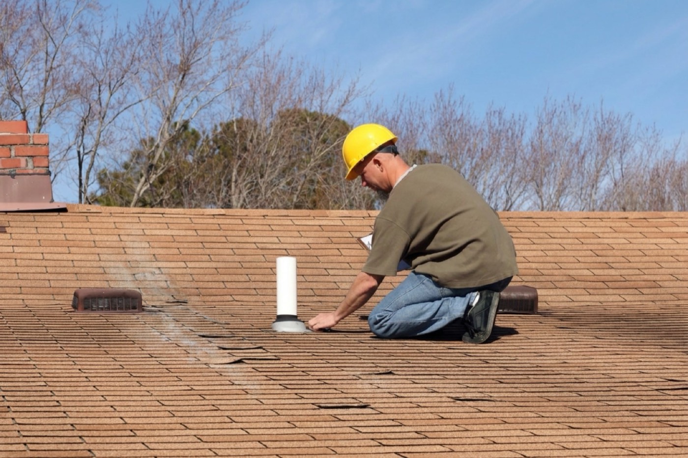 Illustration: simulated storm damage on this roof